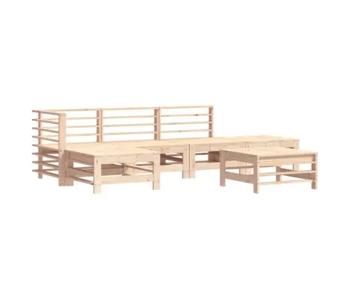 Sodo Poilsio Baldų Komplektas, 6 Dalių, Pušies Medienos Masyvas