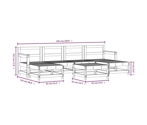 7-Daļīgs Dārza Mēbeļu Komplekts, Duglasa Egles Masīvkoks Vidaxl