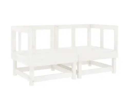 7-Daļīgs Dārza Mēbeļu Komplekts, Balts Priedes Masīvkoks Vidaxl