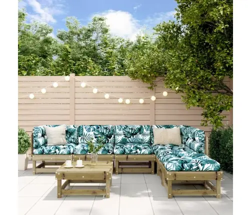 7-Daļīgs Dārza Mēbeļu Komplekts, Impregnēts Priedes Koks Vidaxl