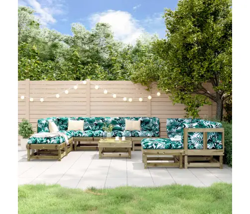 Sodo Poilsio Baldų Komplektas, 11 Dalių, Impregnuota Pušis