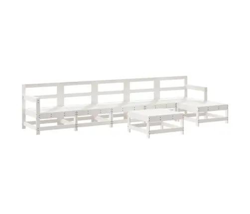 7-Osaline Aiamööbli Komplekt, Valge, Täismännipuit