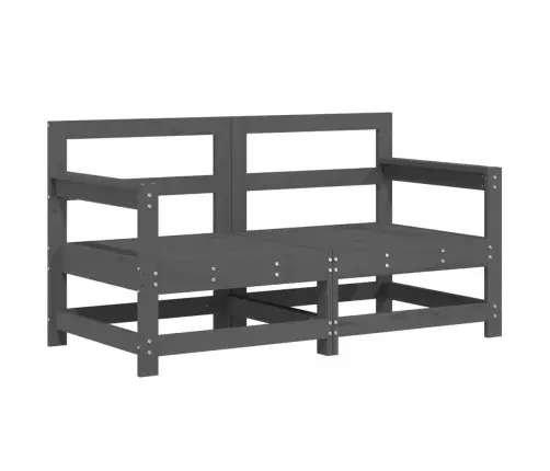 7-Daļīgs Dārza Mēbeļu Komplekts, Pelēks Priedes Masīvkoks Vidaxl