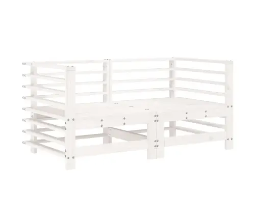 7-Daļīgs Dārza Mēbeļu Komplekts, Balts Priedes Masīvkoks  Vidaxl