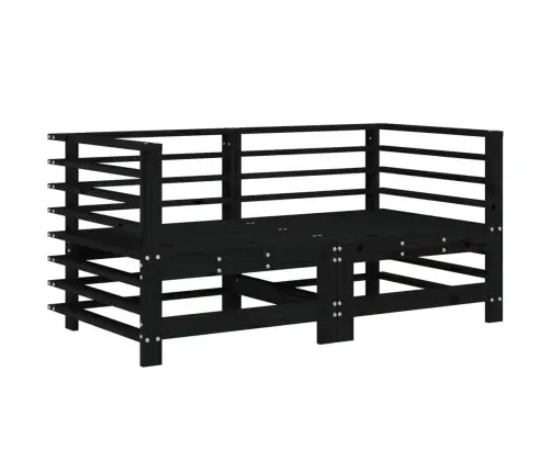 7-Daļīgs Dārza Mēbeļu Komplekts, Melns Priedes Masīvkoks Vidaxl