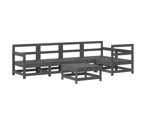 6-Daļīgs Dārza Mēbeļu Komplekts, Pelēks Priedes Masīvkoks Vidaxl