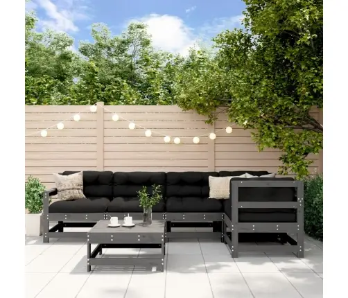 6-Daļīgs Dārza Mēbeļu Komplekts, Pelēks Priedes Masīvkoks Vidaxl