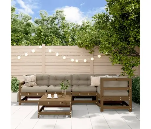 6-Daļīgs Dārza Mēbeļu Komplekts, Brūns Priedes Masīvkoks Vidaxl