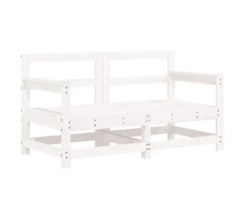 Sodo Poilsio Baldų Komplektas, 6 Dalių, Baltas, Pušies Masyvas