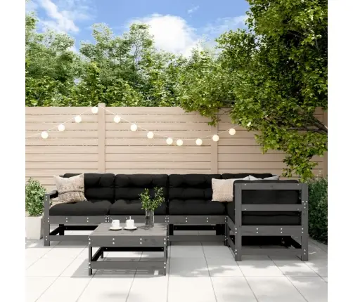 6-Daļīgs Dārza Mēbeļu Komplekts, Pelēks Priedes Masīvkoks Vidaxl