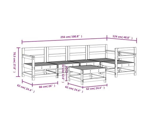 6-Daļīgs Dārza Mēbeļu Komplekts, Duglasa Egles Masīvkoks  Vidaxl