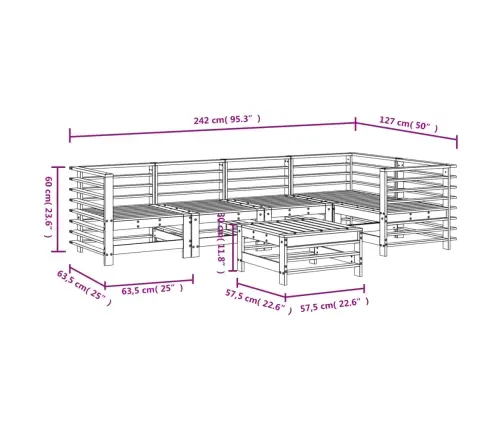 6-Daļīgs Dārza Mēbeļu Komplekts, Duglasa Egles Masīvkoks Vidaxl