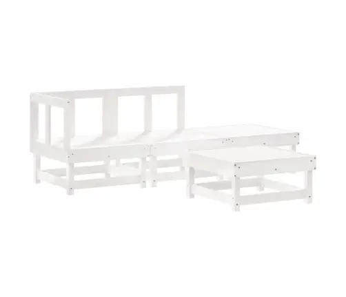 4-Daļīgs Dārza Atpūtas Mēbeļu Komplekts, Balts Priedes Koks Vidaxl