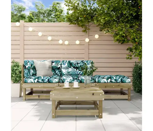 Sodo Poilsio Baldų Komplektas, 4 Dalių, Impregnuota Pušis