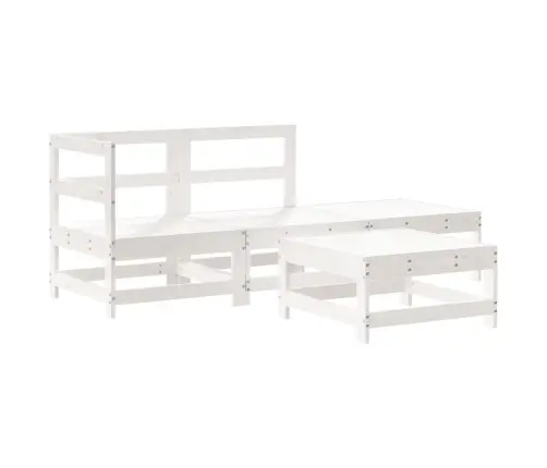 4-Daļīgs Dārza Atpūtas Mēbeļu Komplekts, Balts Priedes Koks Vidaxl