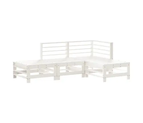 4-Osaline Aiamööbli Komplekt, Valge, Männipuit