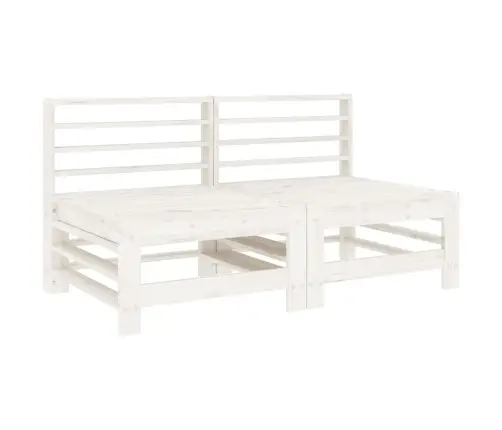 4-Osaline Aiamööbli Komplekt, Valge, Männipuit