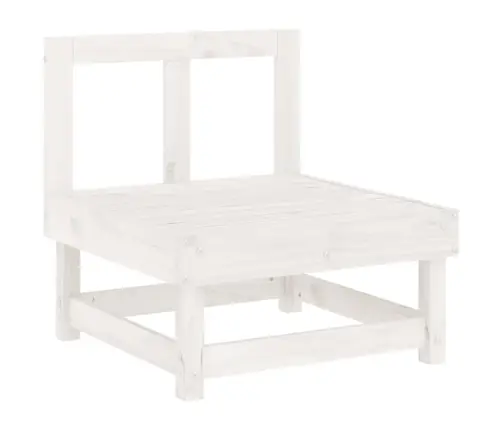 Sodo Poilsio Baldų Komplektas, 5 Dalių, Baltas, Pušies Masyvas