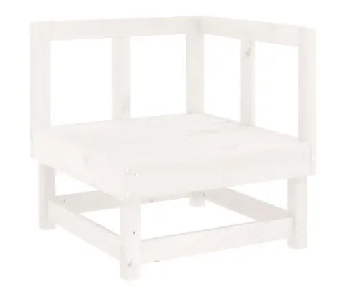 Sodo Poilsio Baldų Komplektas, 5 Dalių, Baltas, Pušies Masyvas