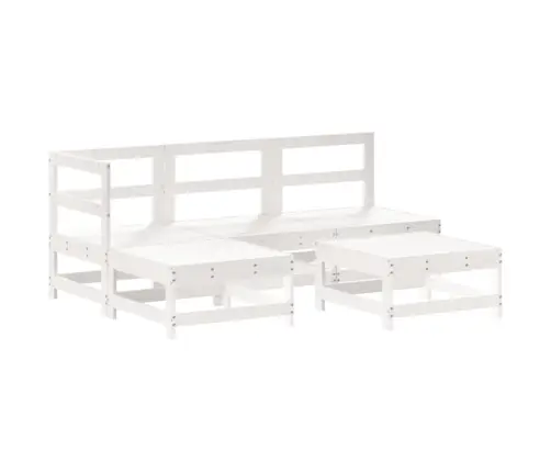 5-Osaline Aiamööbli Komplekt, Valge, Männipuit