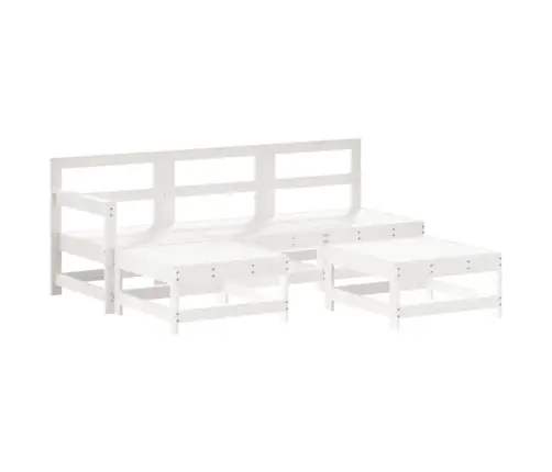 5-Daļīgs Dārza Atpūtas Mēbeļu Komplekts, Balts Priedes Koks Vidaxl