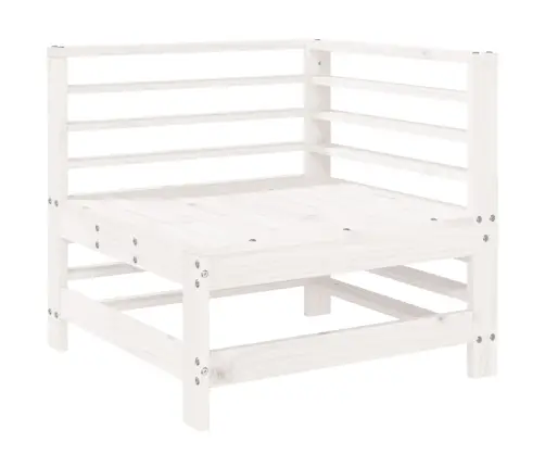 8-Daļīgs Dārza Mēbeļu Komplekts, Balts Priedes Masīvkoks Vidaxl