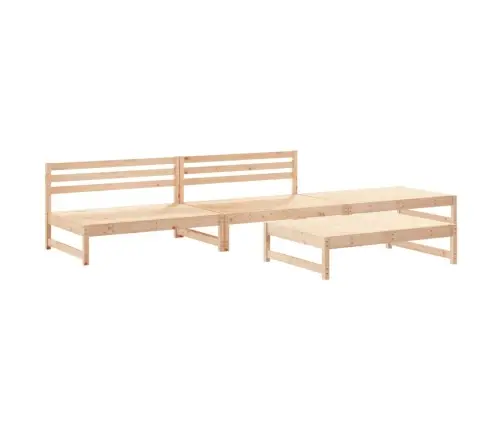 Sodo Poilsio Baldų Komplektas, 4 Dalių, Pušies Medienos Masyvas