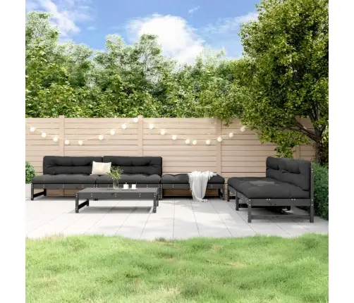 6-Daļīgs Dārza Mēbeļu Komplekts, Pelēks Priedes Masīvkoks Vidaxl