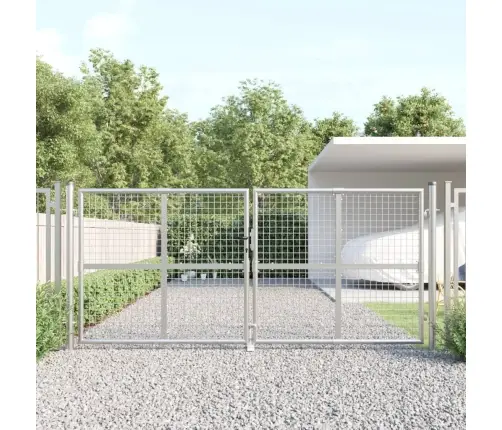 Võrgust Aiavärav Hõbedane, 300 X 125 cm Tsingitud Teras