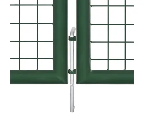 Dārza Vārti Ar Sietu, Zaļi, 400X175 Cm, Cinkots Tērauds Vidaxl