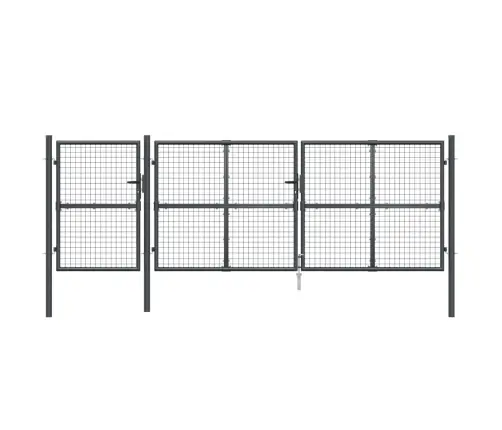 Tinkliniai Sodo Vartai, Antracito Spalvos, 400X125 cm Cinkuotas Plienas