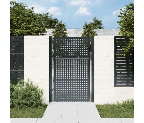 Dārza Vārti, Antracīta Krāsā, 105X150 Cm, Tērauds Vidaxl