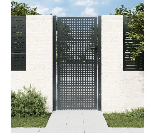 Dārza Vārti, Antracīta Krāsā, 105X200 Cm, Tērauds Vidaxl