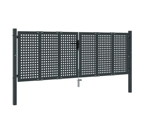 Dārza Vārti, Pelēki, 300X125 Cm, Tērauds Vidaxl