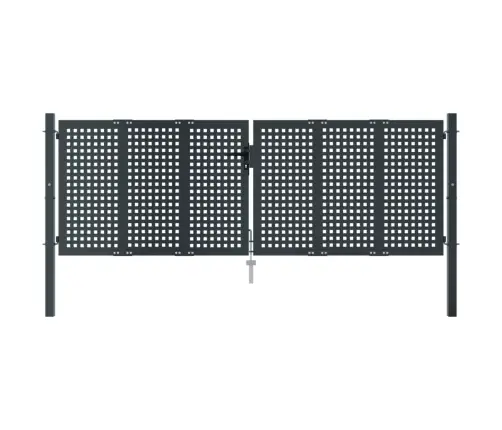 Dārza Vārti, Pelēki, 300X125 Cm, Tērauds Vidaxl