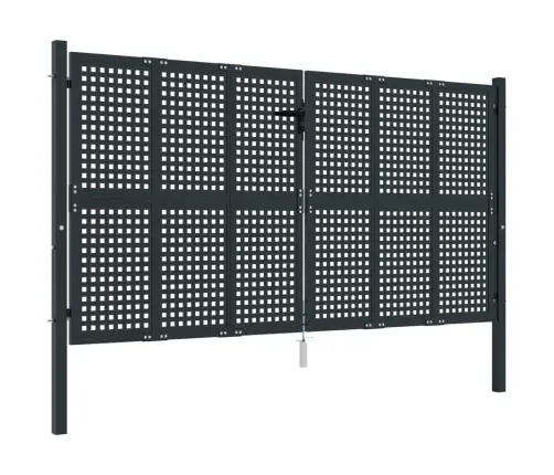 Dārza Vārti, 300X150 Cm, Tērauds, Antracītpelēki Vidaxl