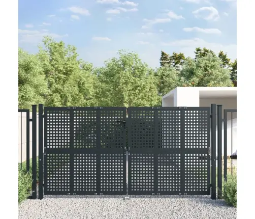 Dārza Vārti, 300X150 Cm, Tērauds, Antracītpelēki Vidaxl