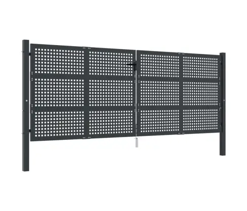 Dārza Vārti, Pelēki, 400X150 Cm, Tērauds Vidaxl