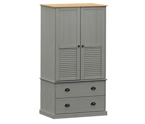 Drabužių Spinta Vigo, Pilka, 90X55X170cm Pušies Masyvas