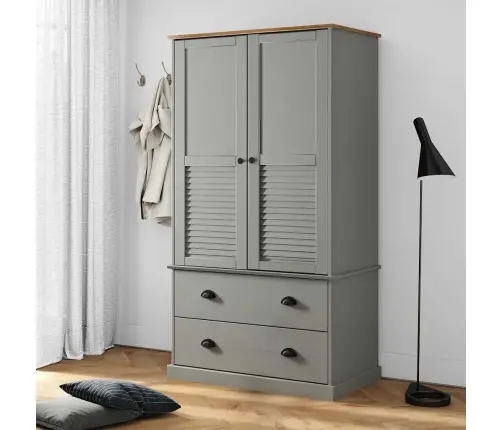 Drabužių Spinta Vigo, Pilka, 90X55X170cm Pušies Masyvas