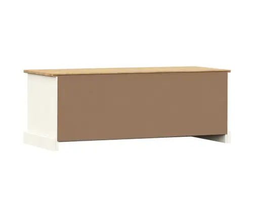 Tv Skapītis Vigo, 106X40X40 Cm, Priedes Masīvkoks, Balts Vidaxl