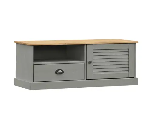 Tv Skapītis Vigo, 106X40X40 Cm, Priedes Masīvkoks, Pelēks Vidaxl