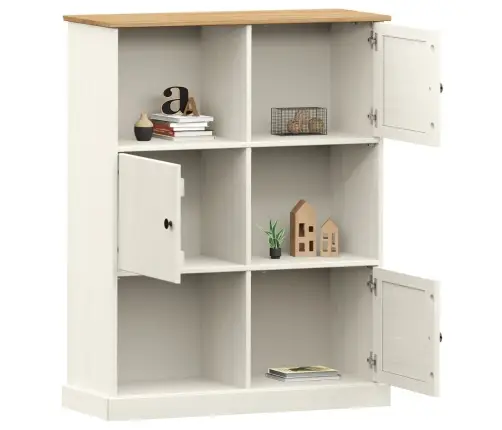 Grāmatu Plaukts Vigo, Balts, 90X35X114,5 Cm, Priedes Masīvkoks Vidaxl