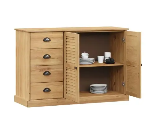 Šoninė Spintelė Su Stalčiais Vigo, 113X40X75cm Pušies Masyvas