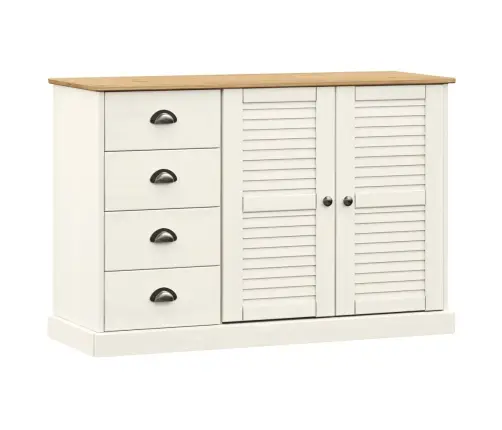 Sahtlitega Puhvetkapp "Vigo" 113X 40 X 75 cm Valge, Männipuit