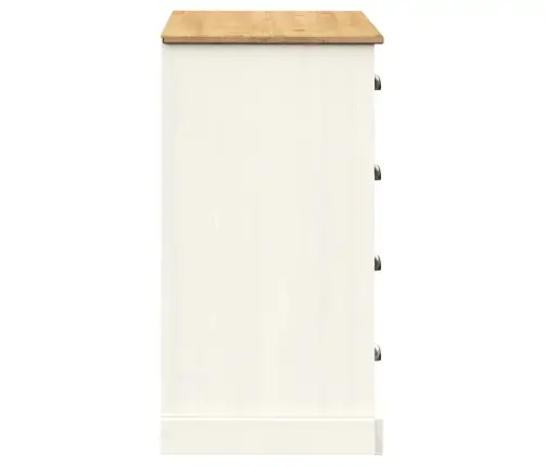 Sahtlitega Puhvetkapp "Vigo" 113X 40 X 75 cm Valge, Männipuit