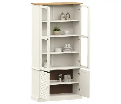 Klaasustega Vitriinkapp "Vigo", Valge, 85X35X170 cm Männipuit