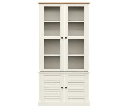 Klaasustega Vitriinkapp "Vigo", Valge, 85X35X170 cm Männipuit