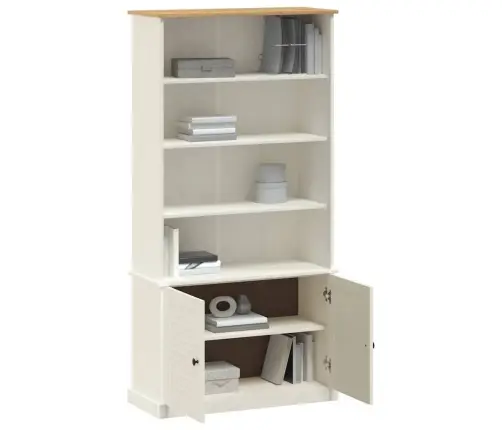 Knygų Spinta Vigo, Balta, 85X35X170cm Pušies Medienos Masyvas