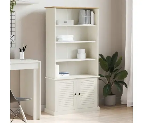Knygų Spinta Vigo, Balta, 85X35X170cm Pušies Medienos Masyvas